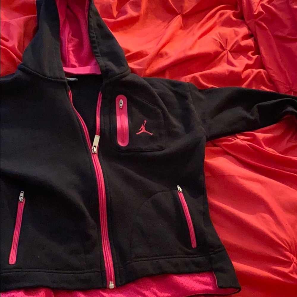 Black and pink girls Jordan jacket